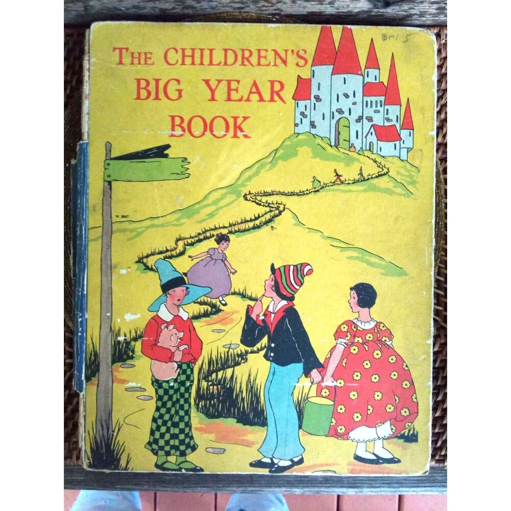 Vintage The Childrens Big Year Book Whitman Illus 1929 Large Hardboard Book FAIR